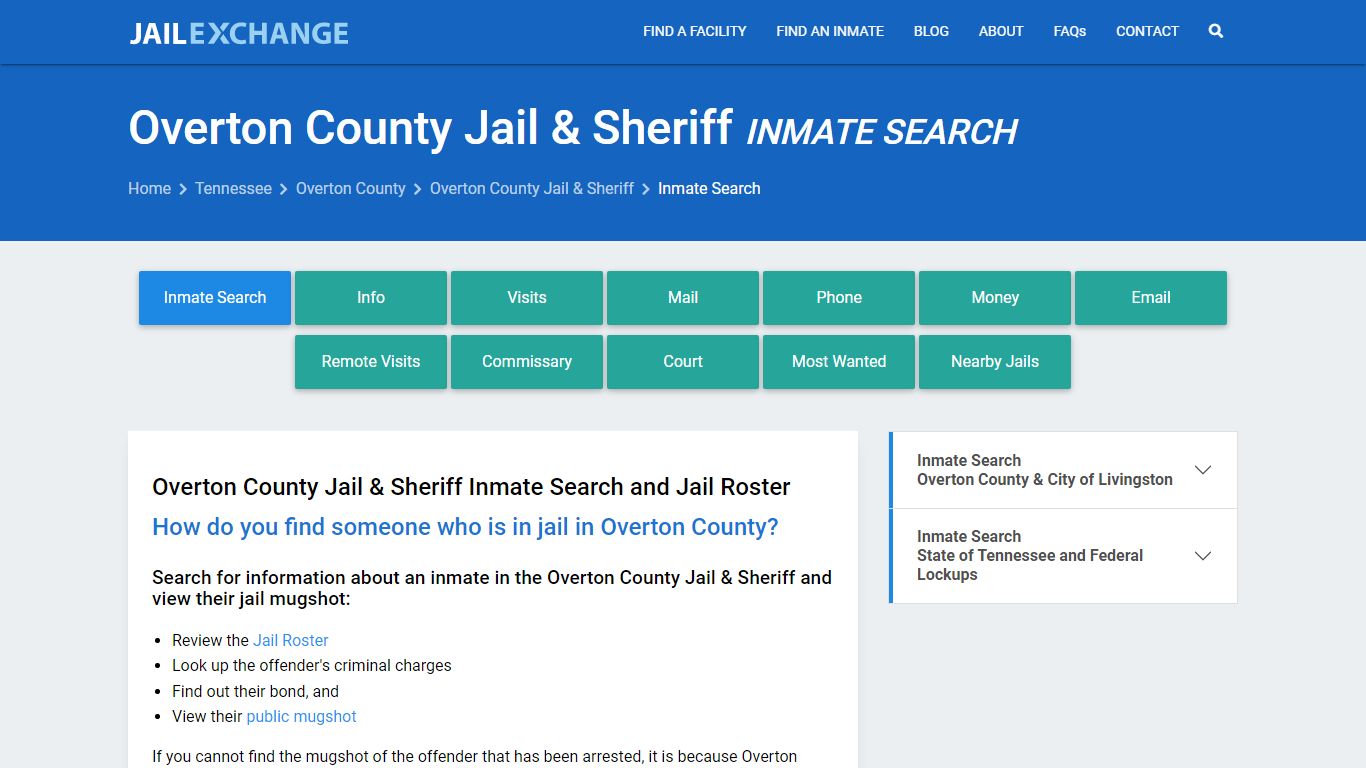 Inmate Search: Roster & Mugshots - Overton County Jail & Sheriff, TN
